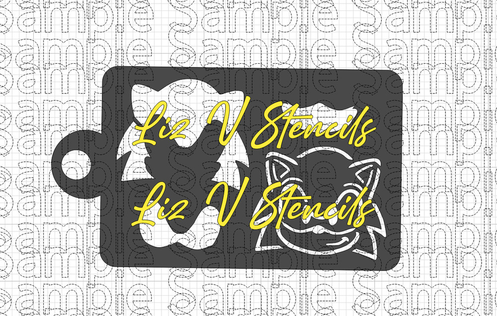 Blue Hedgehog Combo Stencil