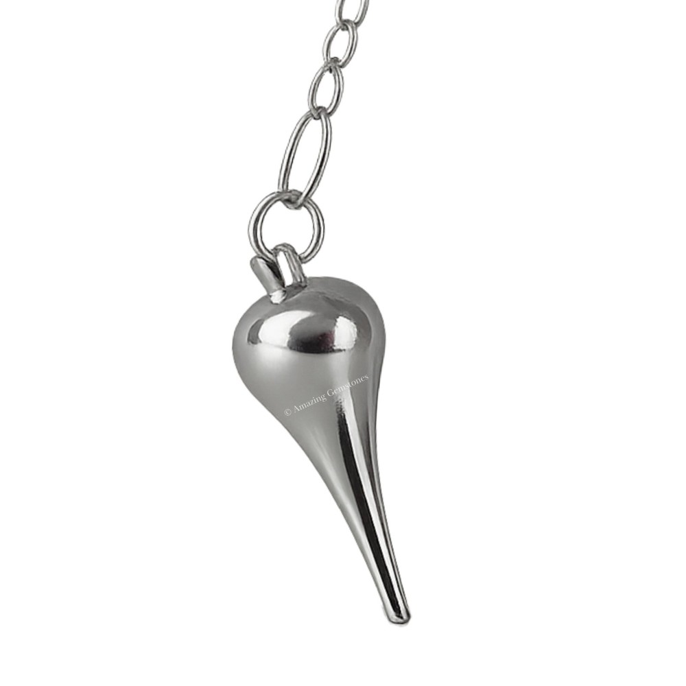 Metal Pendulum Silver Dome Cone Point for Divination