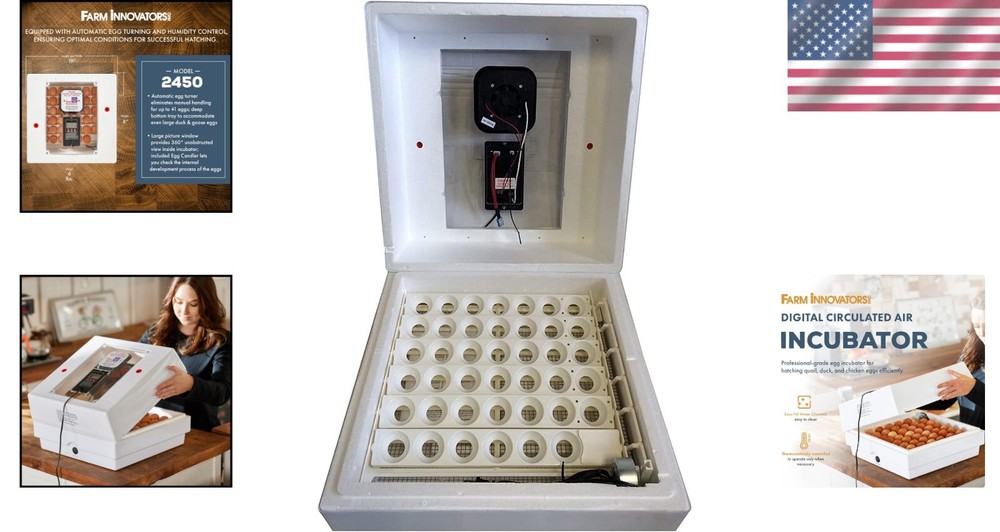 Automatic Egg Incubator with 360-Degree Viewing - Perfect for 41 Eggs Hatching