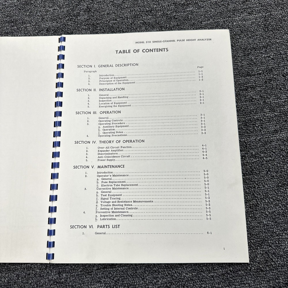Atomic Model 510 Single-Channel Pulse Height Analyzer Instruction Manual