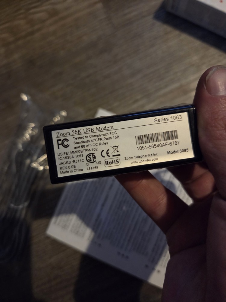Zoom Model 3095 USB Modem. 56K V.92/V.90 For Windows Mac Linux -New Open Box