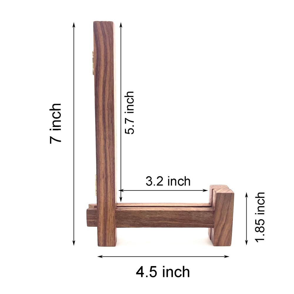 Plate Stands for Display, 7 Inch Plate Holders for Displaying, Rustic Solid W...