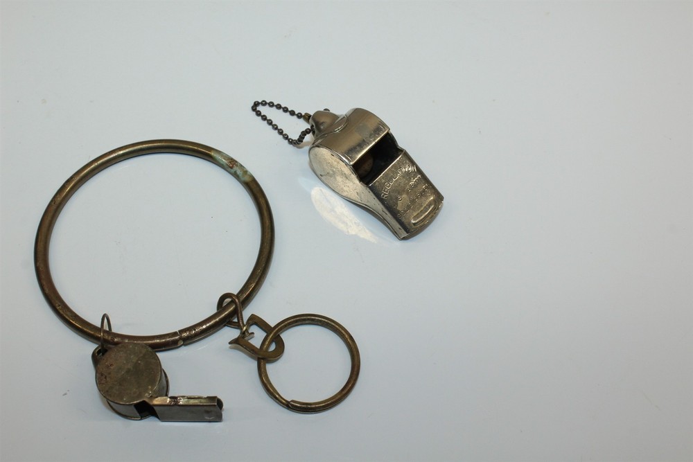 Vintage Solid Brass Whistle & Metal Whistle With Key Ring