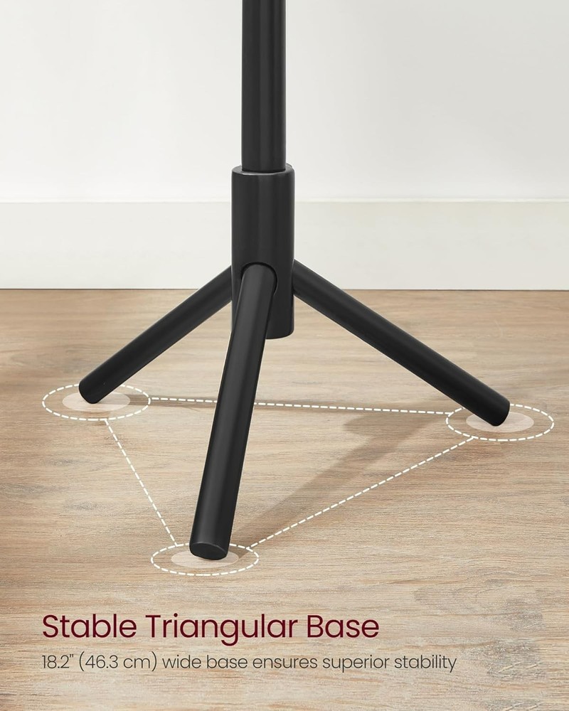 Elegant Solid Wood Coat Rack with 8 Hooks - Adjustable Height & Space-Saving