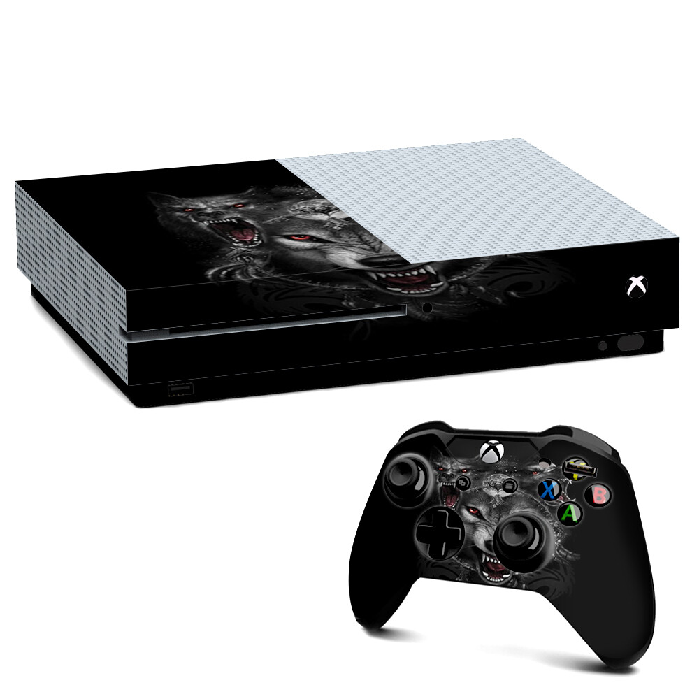 Xbox One S Console Skins Decal Wrap ONLY Angry Wolves Pack Howling
