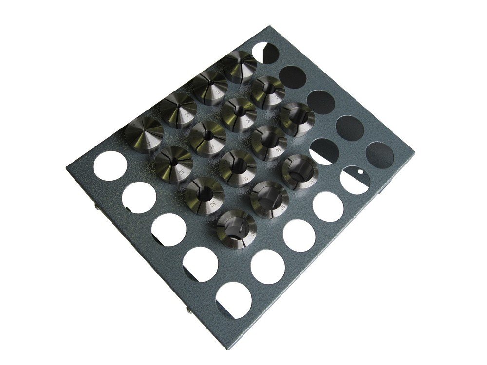 5C Collets Set ( 15 pieces ) with Rack （ 30 holes ）