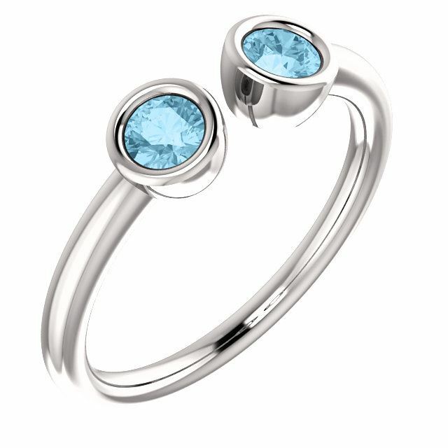 Sterling Silver Round Cut Solitaire Ring Setting - Modern Semi-Circle Style Ring
