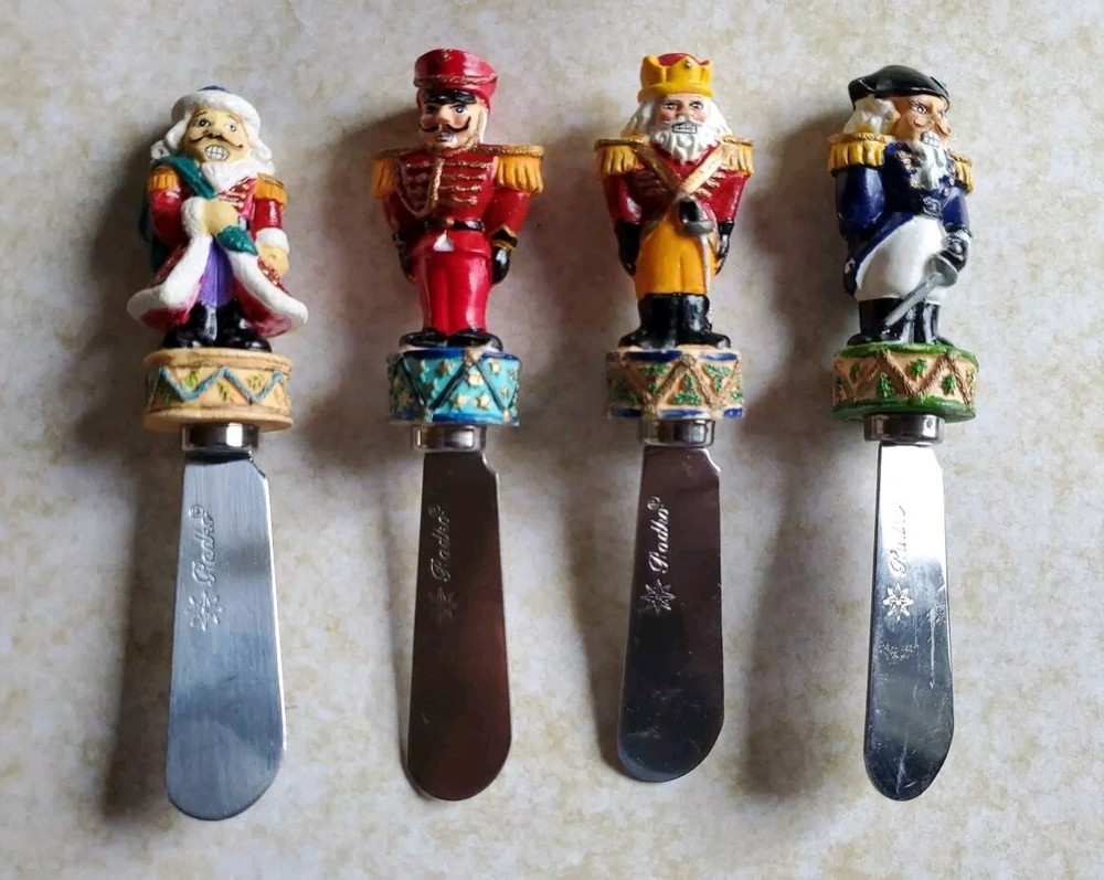 Christopher Radko Nutcracker Pate Knives Cheese Spreaders (4) 5in