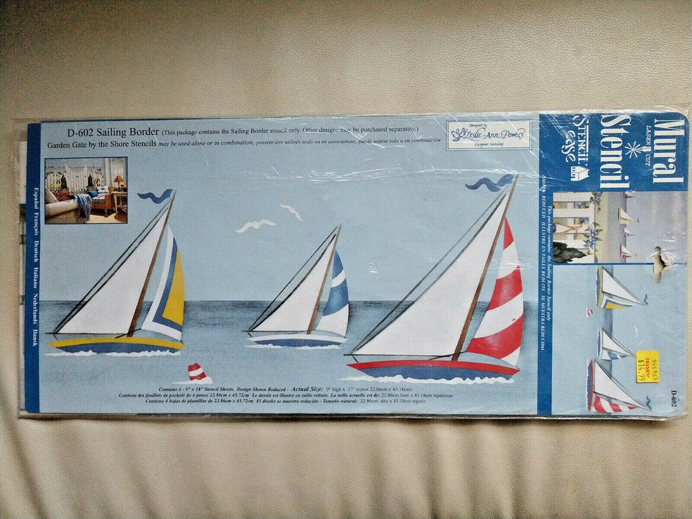 MURAL STENCIL D-602 Sailing Boats