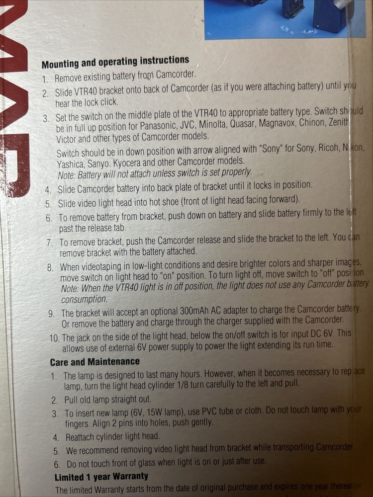 Mini Sunspot Camcorder-powered Integrated Video Light