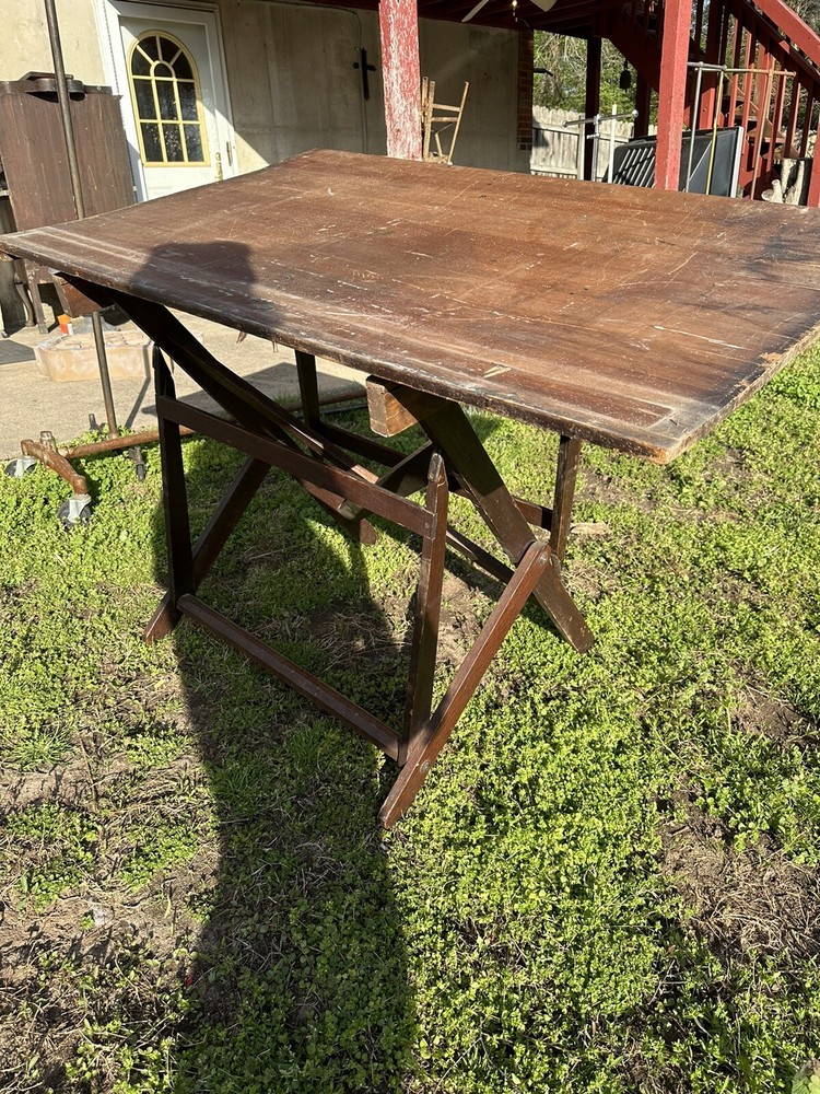 1920s Cole Industrial Adjustable Easel Drafting Table Office Study Artist art
