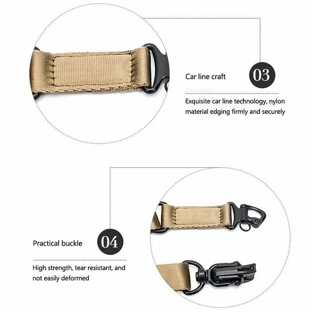MS2 Tactical Khaki 2 Points Multi-Mission Rifle Sling Gun Strap System Mount Set