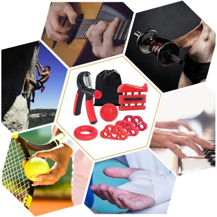 Grip Strength Trainer Kit 7PCS Adjustable Hand Gripper Finger Exerciser Set