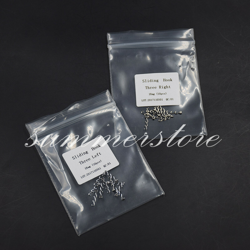 4 Packs Dental Spiral Crimpable Multifunction Double+Three Long Hook(Left&Right)