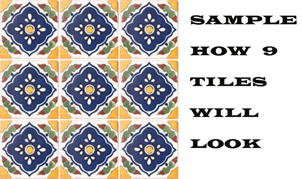 #C027 MEXICAN CERAMIC HANDMADE TALAVERA TILE SETS
