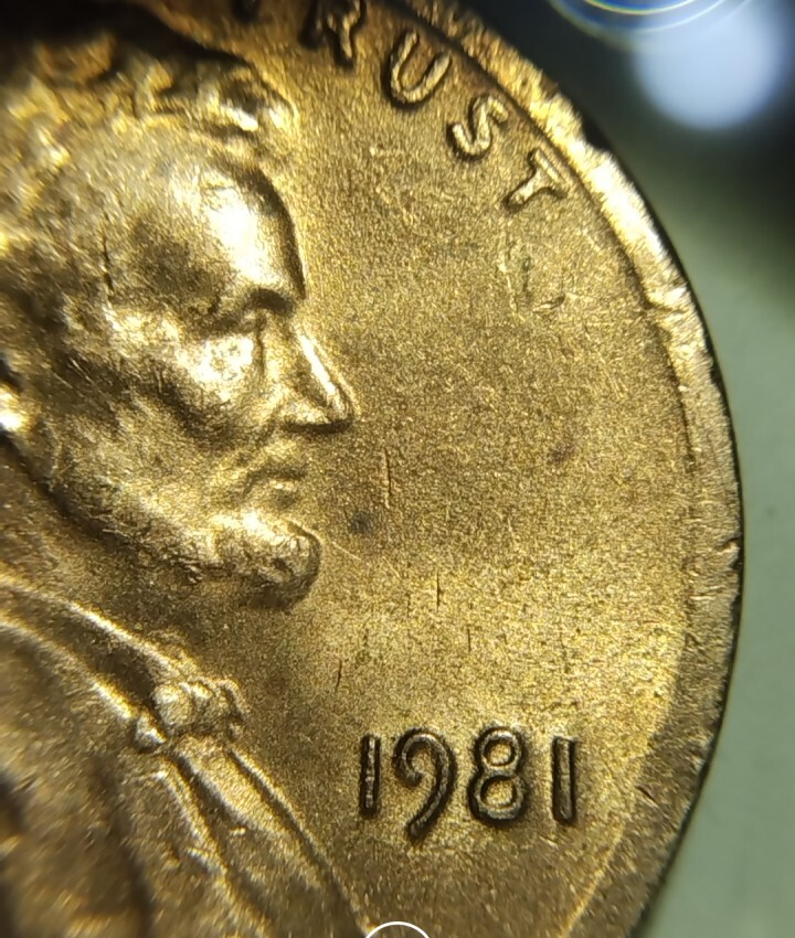 1981 P Penny High MS/Misaligned Die Obverse