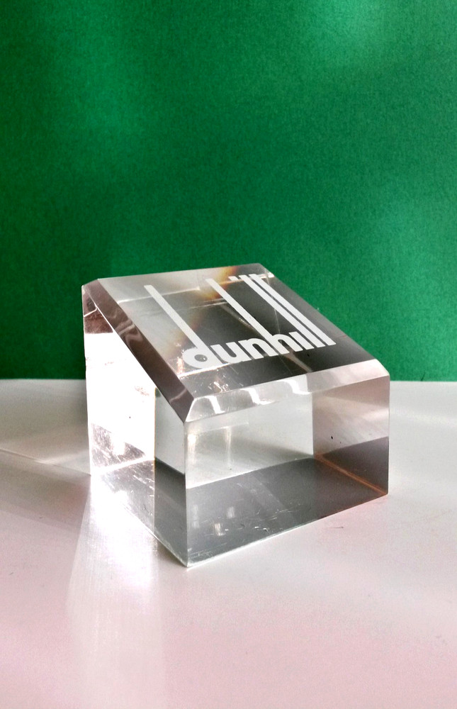 Rare Dunhill Lucite Paperweight