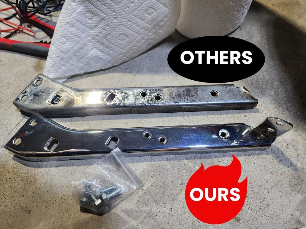 TDZ Chrome Saddlebag Rail Support Bracket Left &