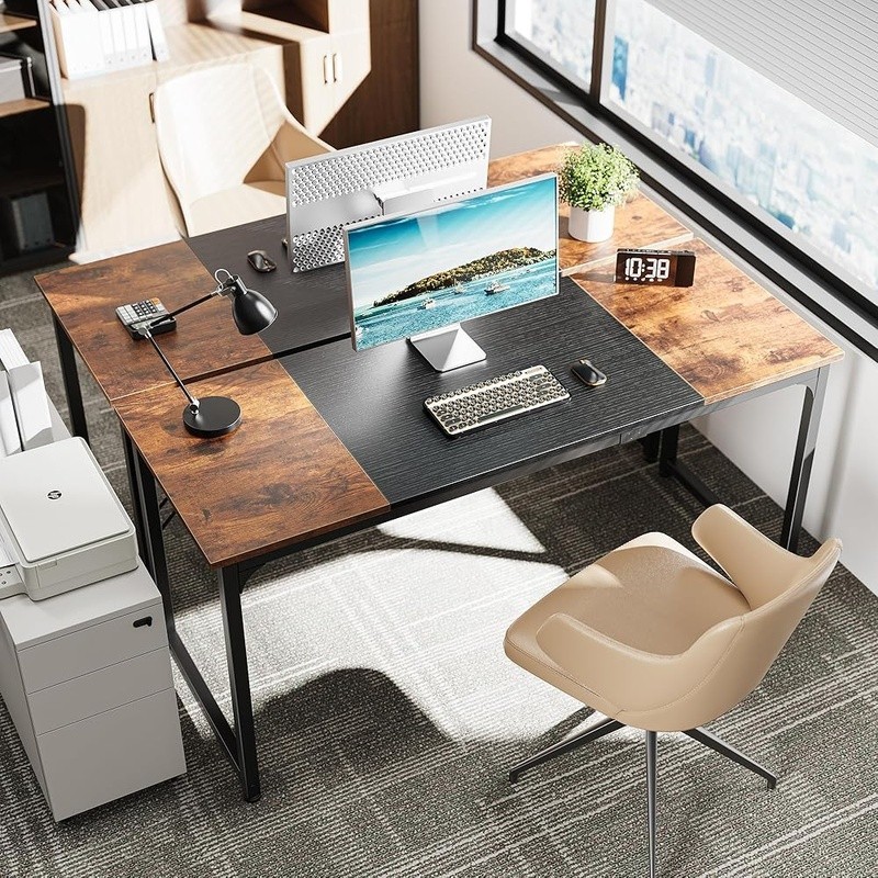 Versatile Large Desk Home Office Gaming Modern Workspace Sturdy Structure New