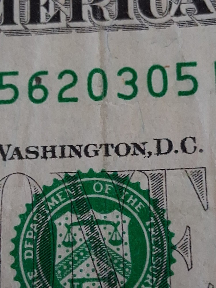 $1 Ink Smear Error with Bleed Through