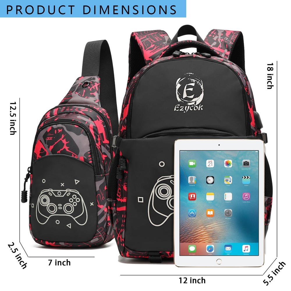 Boys Backpack, Anime Luminous Backpack Backpack Kindergarten Elementary Middl...