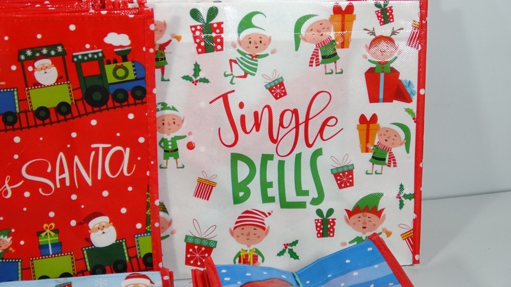 Assorted Christmas Small Peanuts & Medium Christmas Holiday Plastic Gift Bags