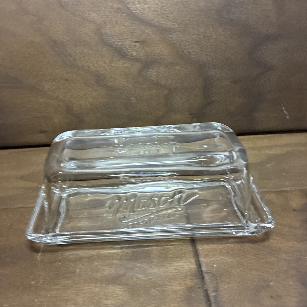 Mason Craft And More Butter Dish Clear Glass Rectangular Nice
