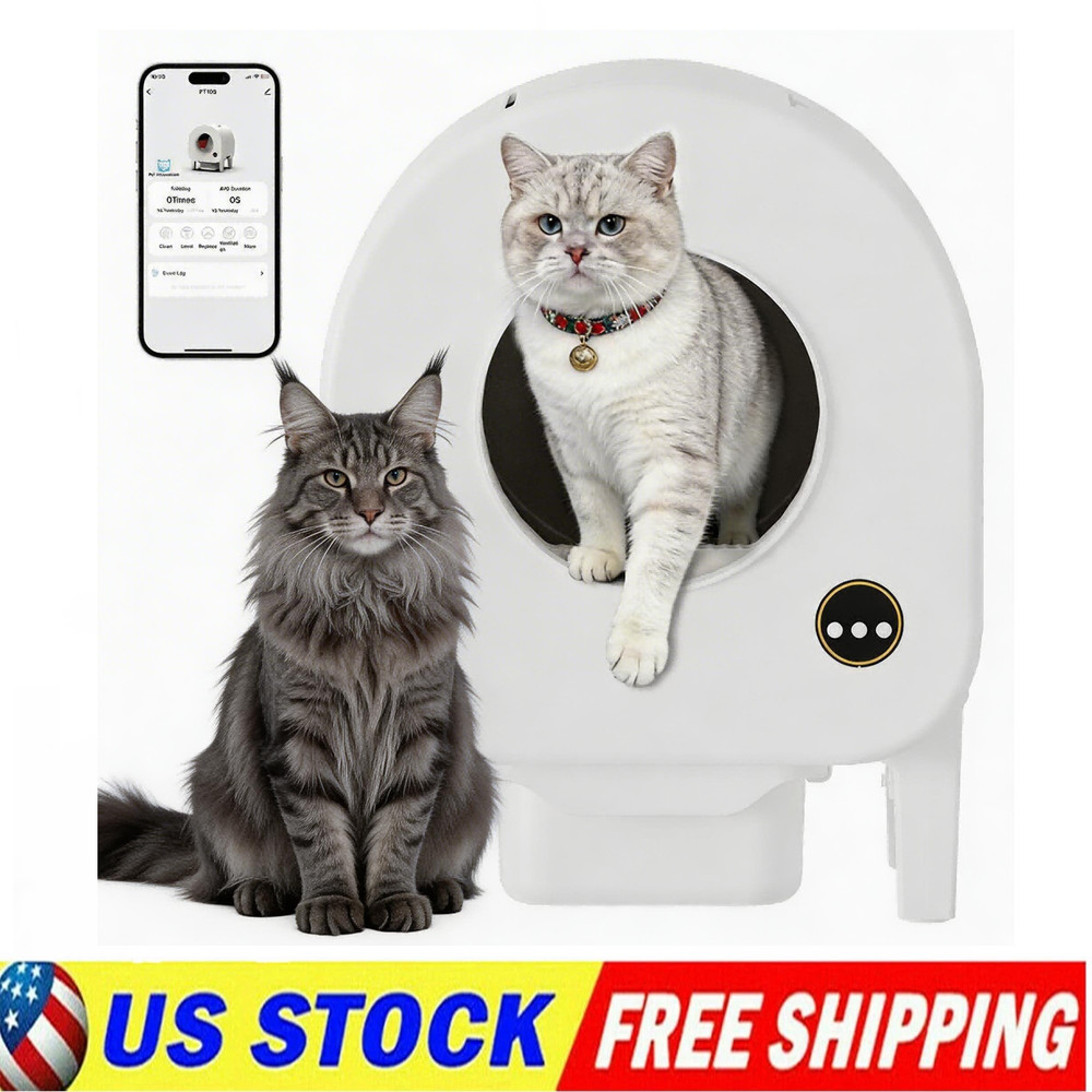 Self Cleaning Litter Box for Multiple Cats, Automatic Cat Litter Box App Control