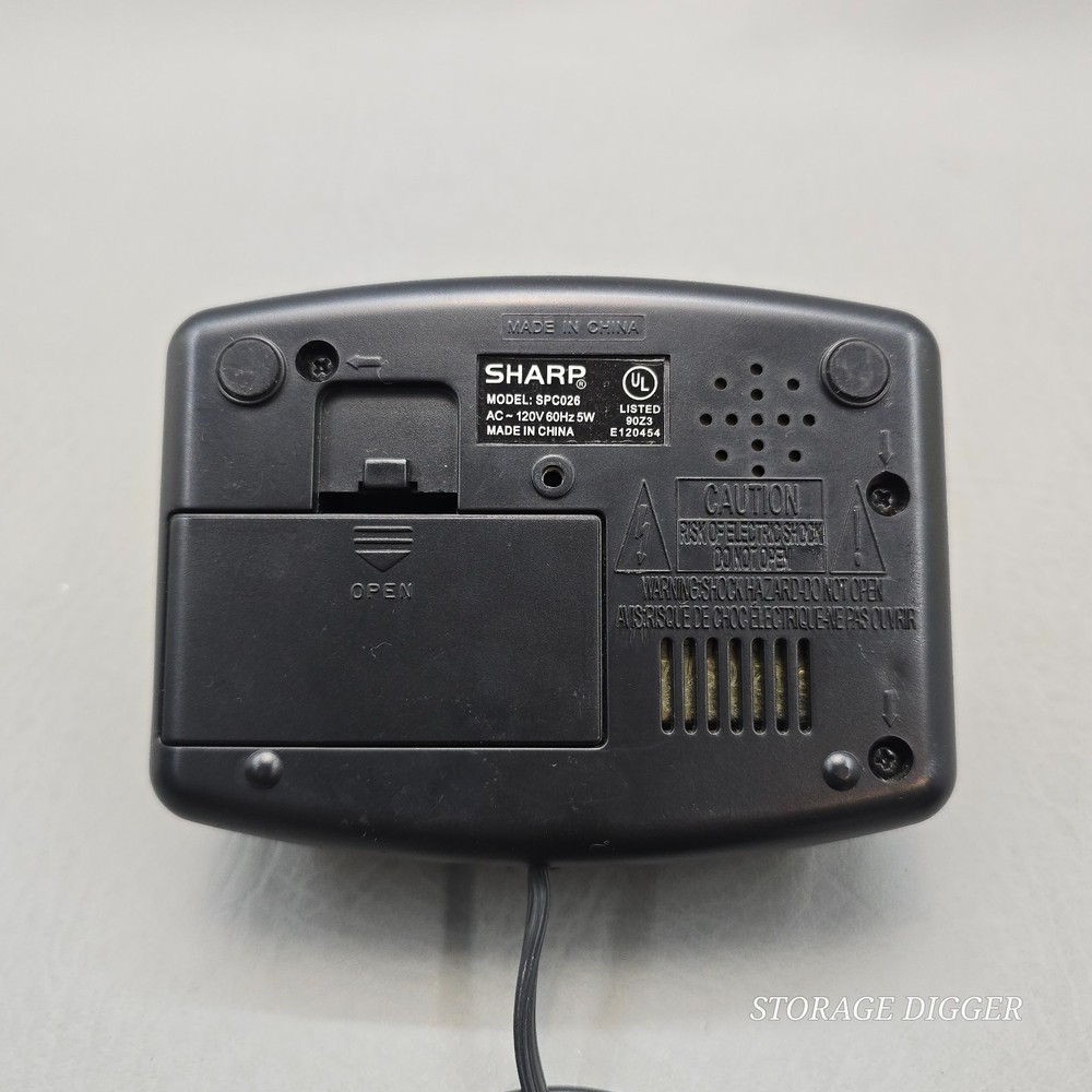 Sharp SPC026 Digital Alarm Clock Black LED Display Snooze Button Battery Backup