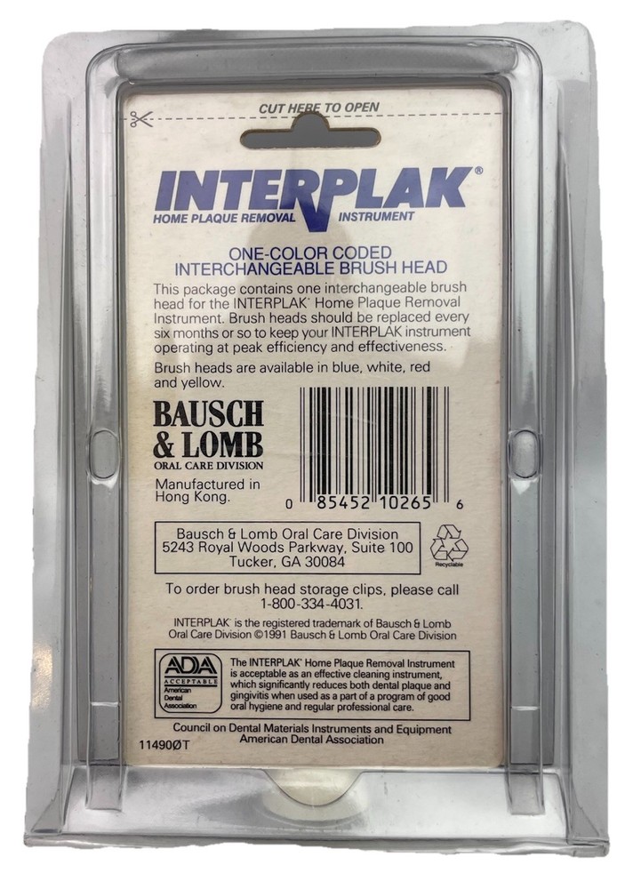 ⭐ NEW Interplak Color-Coded Interchangeable Single Brush Head RB-1 Yellow Dot ⭐