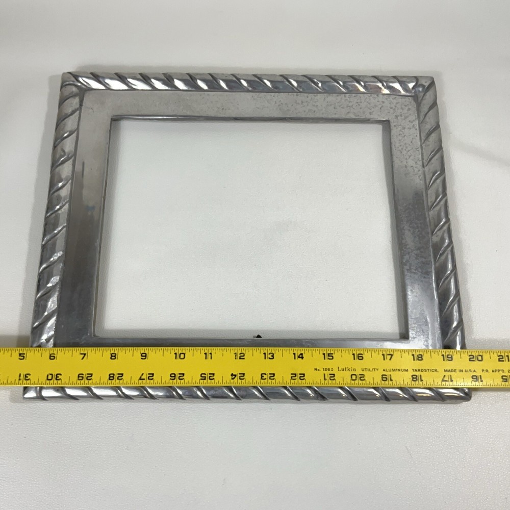 Aluminum Solid Photo Frame Handmade Unknown Signed 15 X 12.5 “ As-is