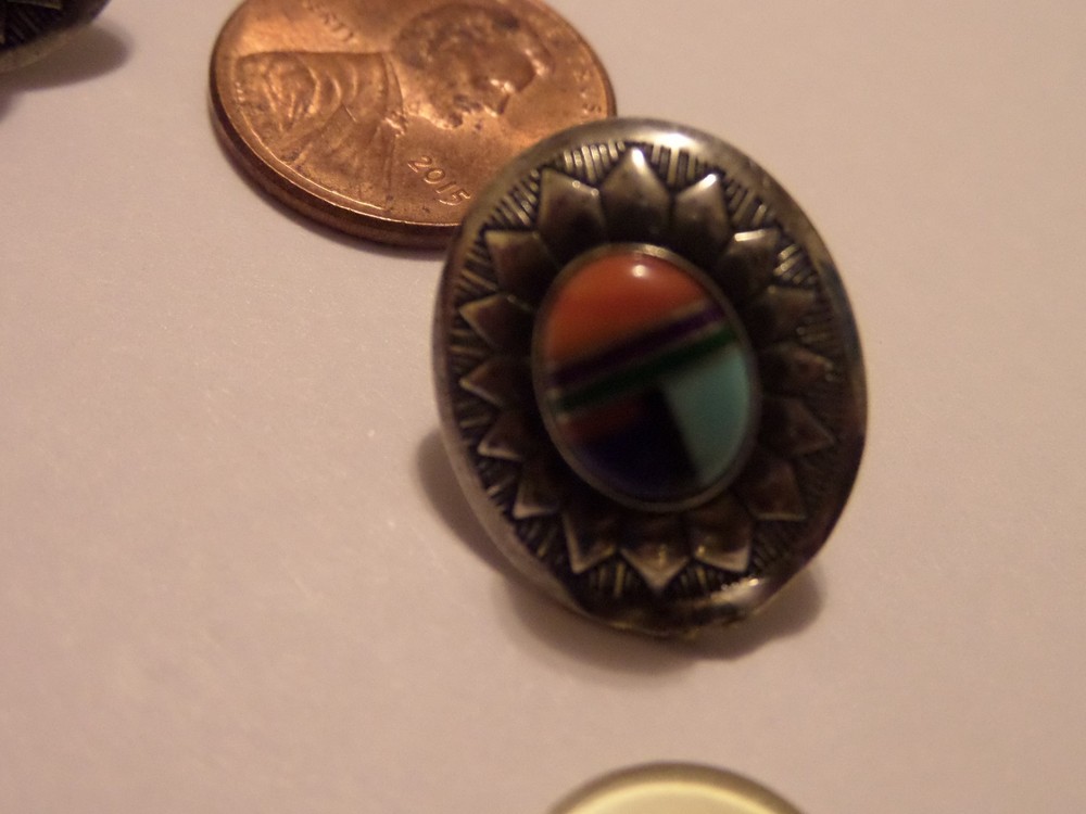SIGNED Q.T. STERLING SILVER MULTI STONE EARRINGS