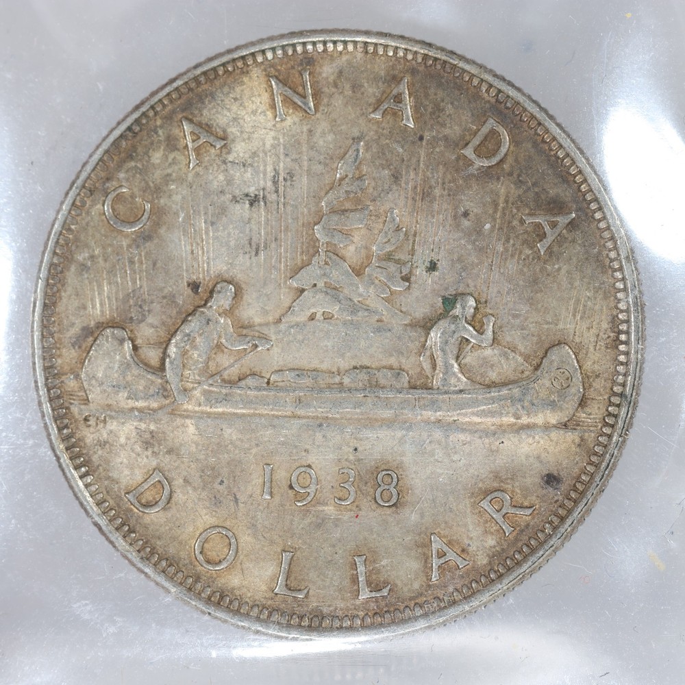 1938 Canada Silver Dollar ICCS AU55