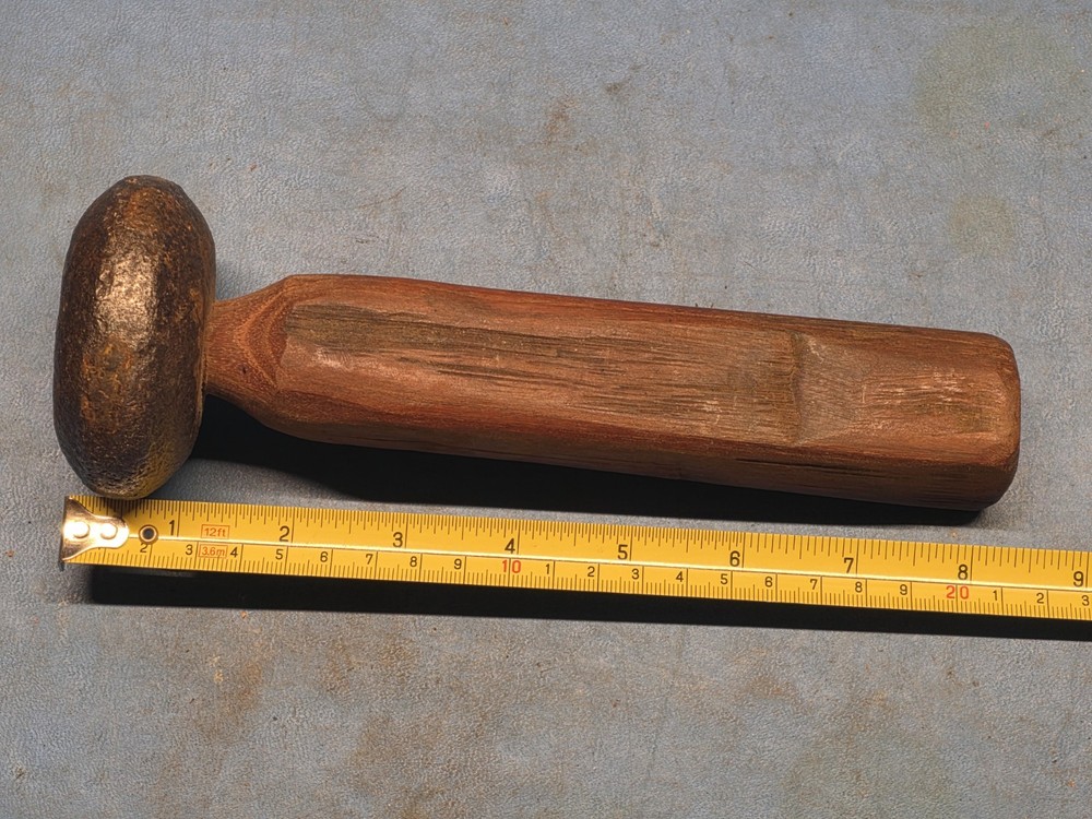 Antique Macadamizing Knapping Napping Hammer Rock Stone Dressing Unmarked Handle