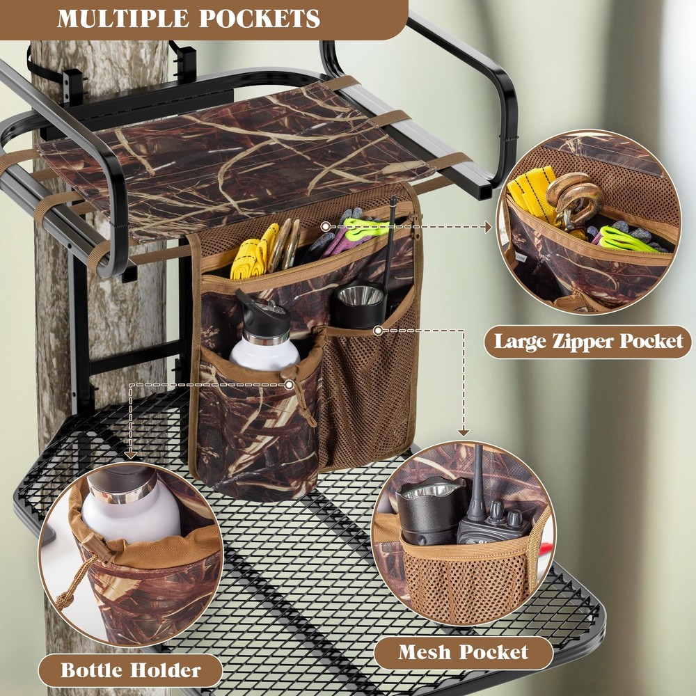 Smasrob Universal Tree Stand Seat Replacement with 3 Pockets, Camouflage