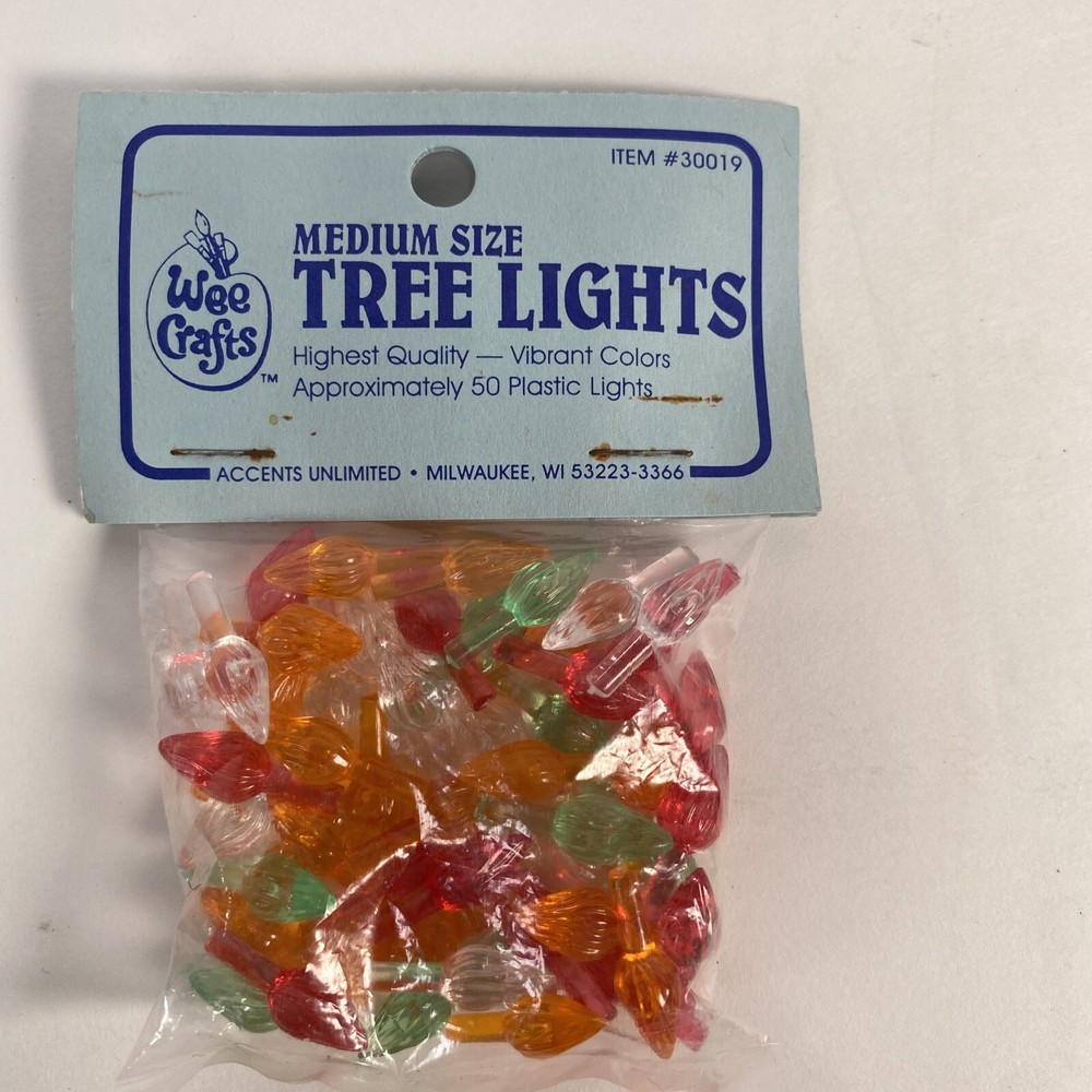 Wee Crafts Medium Size Tree Lights 35 Plastic Lights NOS For Ceramic Trees
