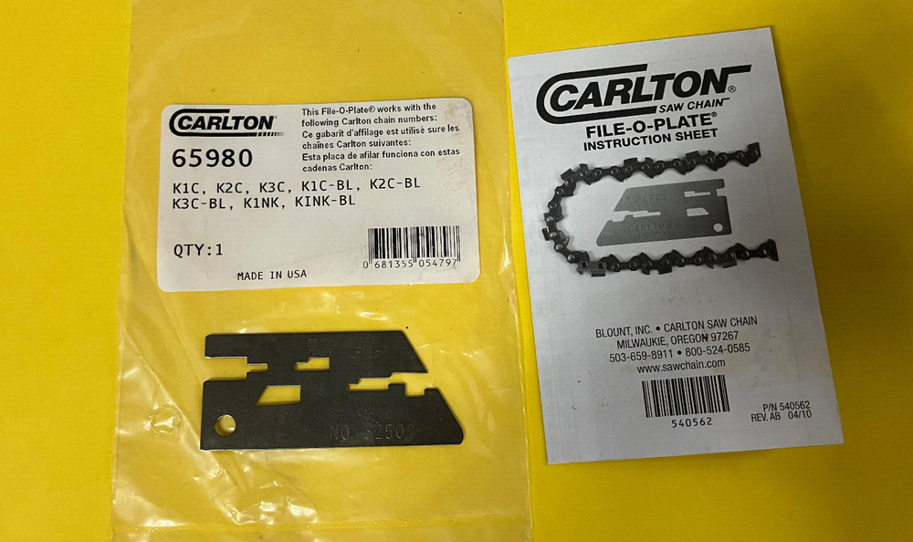 65980 Carlton FILE-O-PLATE .325 STD SEMI-CHISEL 3/16" CHAINSAW FILE
