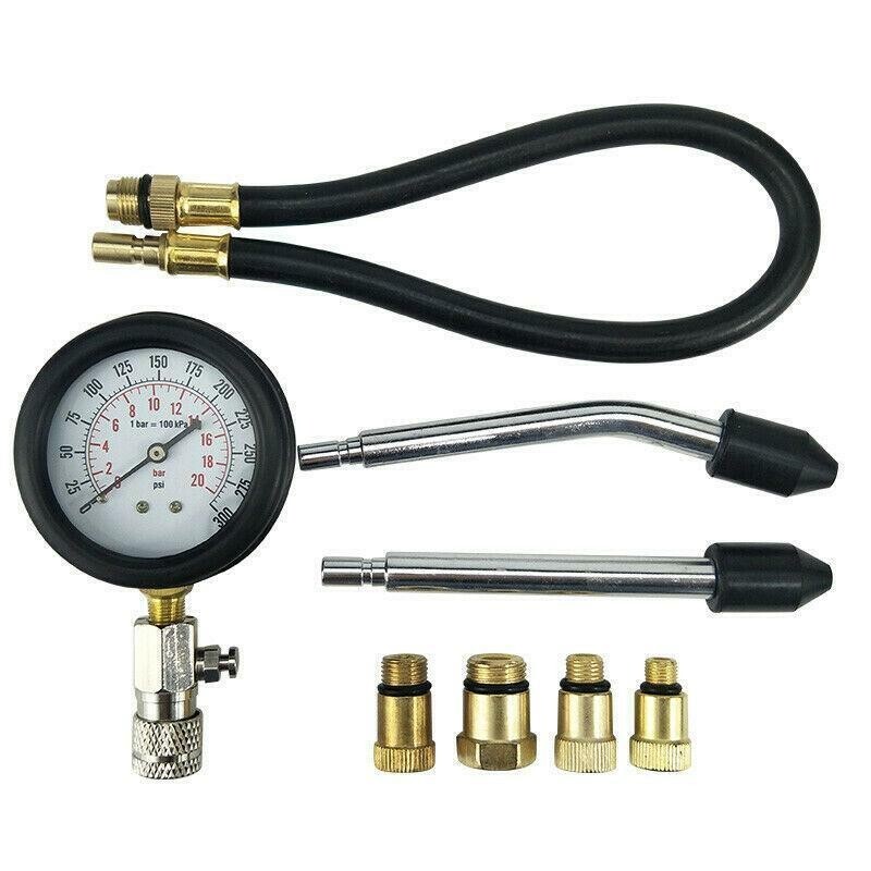 8PC Petrol Gas Engine Cylinder Compression Gauge Auto Diagnostic Tester Tool Set
