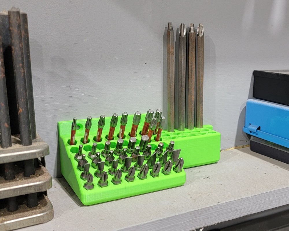 Screwdriver Hex Bit Storage - Wall mountable - Holds 60+ bits!