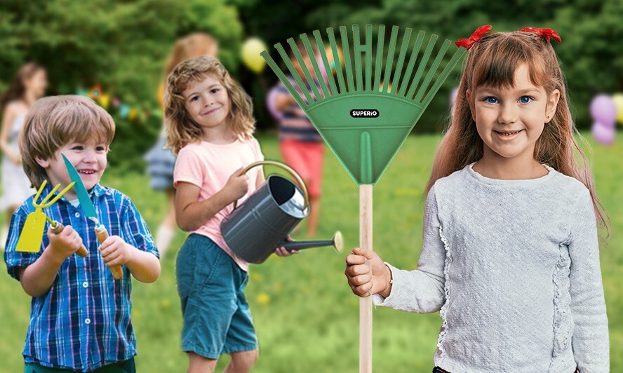 Garden Leaf Rake Kid Size Bulk Pack (24) Green 34"