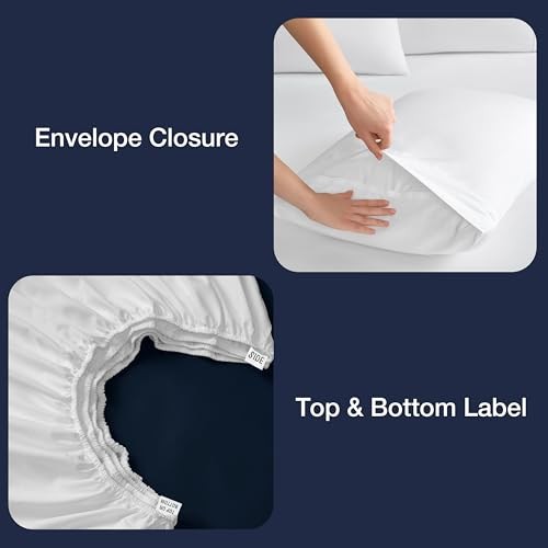 Sheets Set 6 Piece Cooling Bed Sheets with 4 Envelope Pillowcases King White