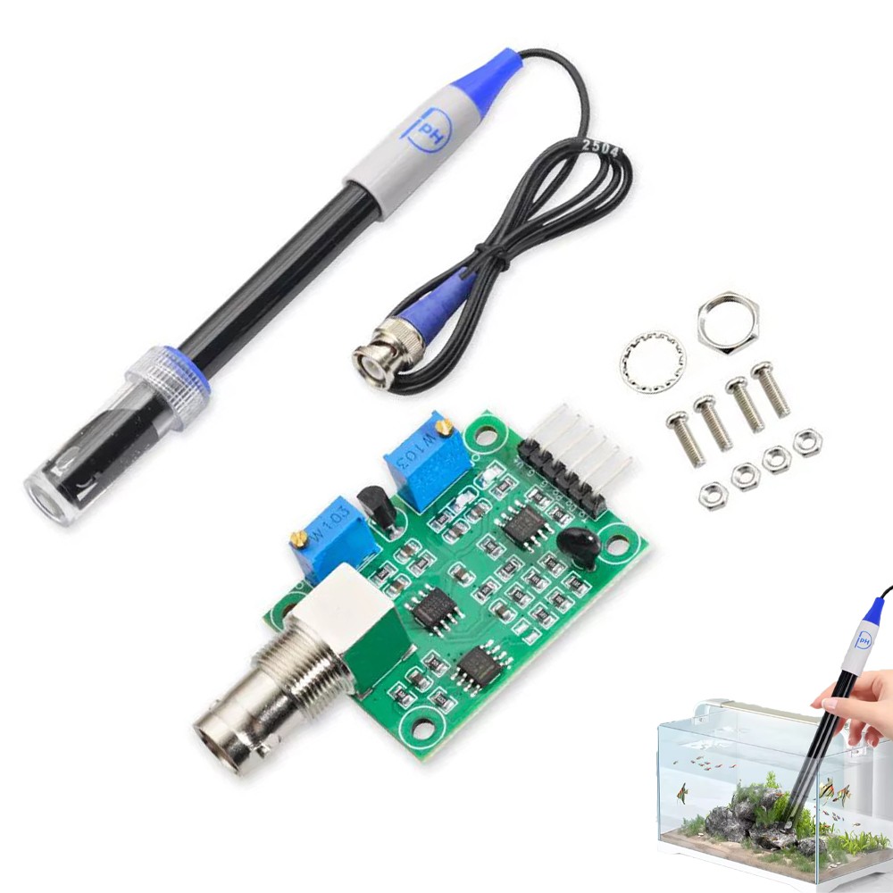 Liquid PH0-14 Value Detect Sensor Module + PH Electrode Probe BNC for Arduino US