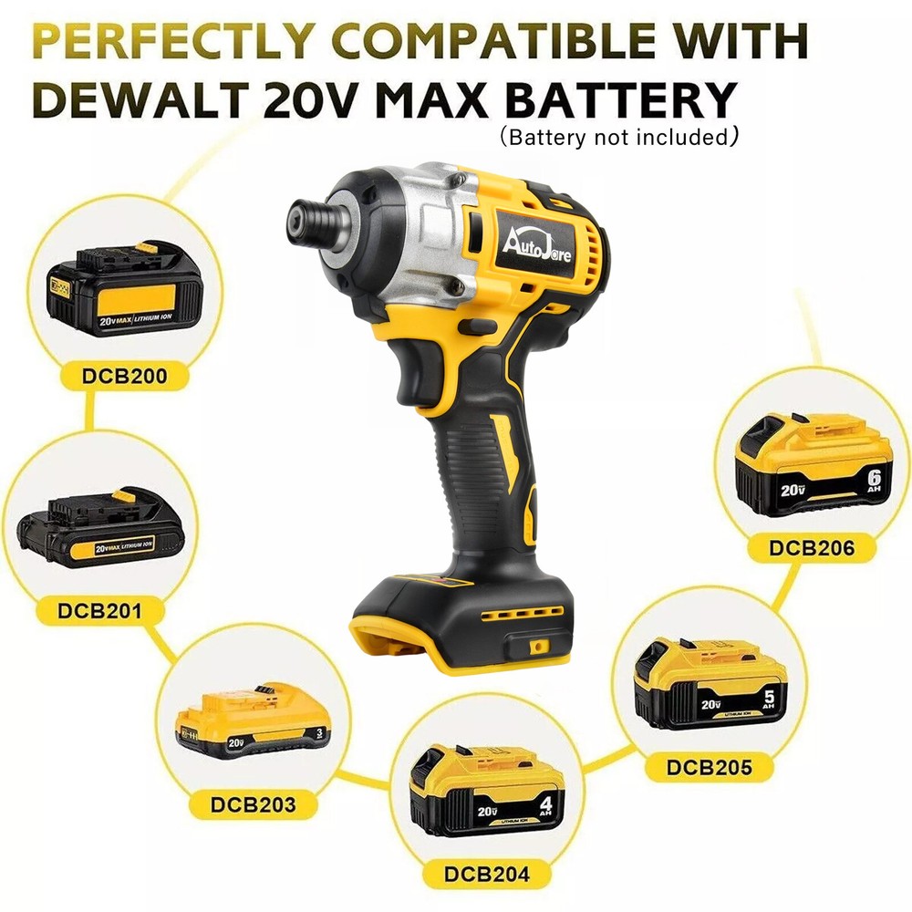 For DEWALT DCB204 20V MAX Cordless 1/4" 20Volt Brushless Impact Driver TOOL ONLY