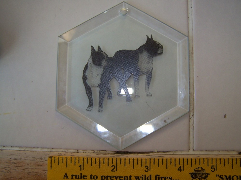 Boxer Glass Suncatcher Chain Hanger Window Decor