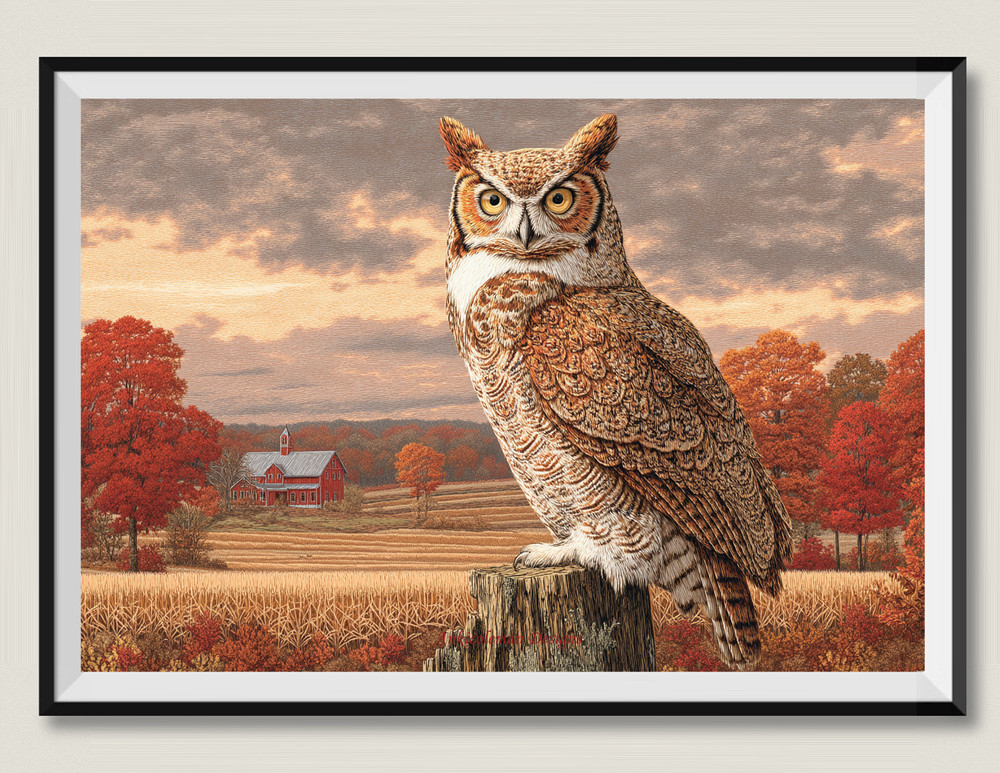 Autumn Sentinel 2 -  Chart Counted Cross Stitch Patterns Needlework DMC Color