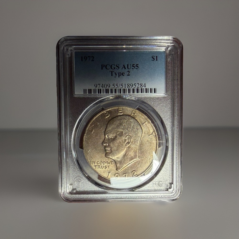 1972 P Type 2 Eisenhower Ike Dollar PCGS AU55