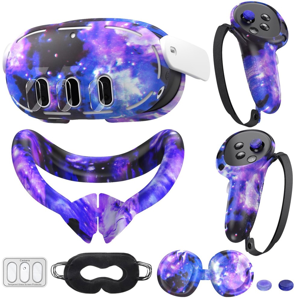 Compatible with Meta Quest 3 Accessories, VR Silicone Face Cover, VR Shell