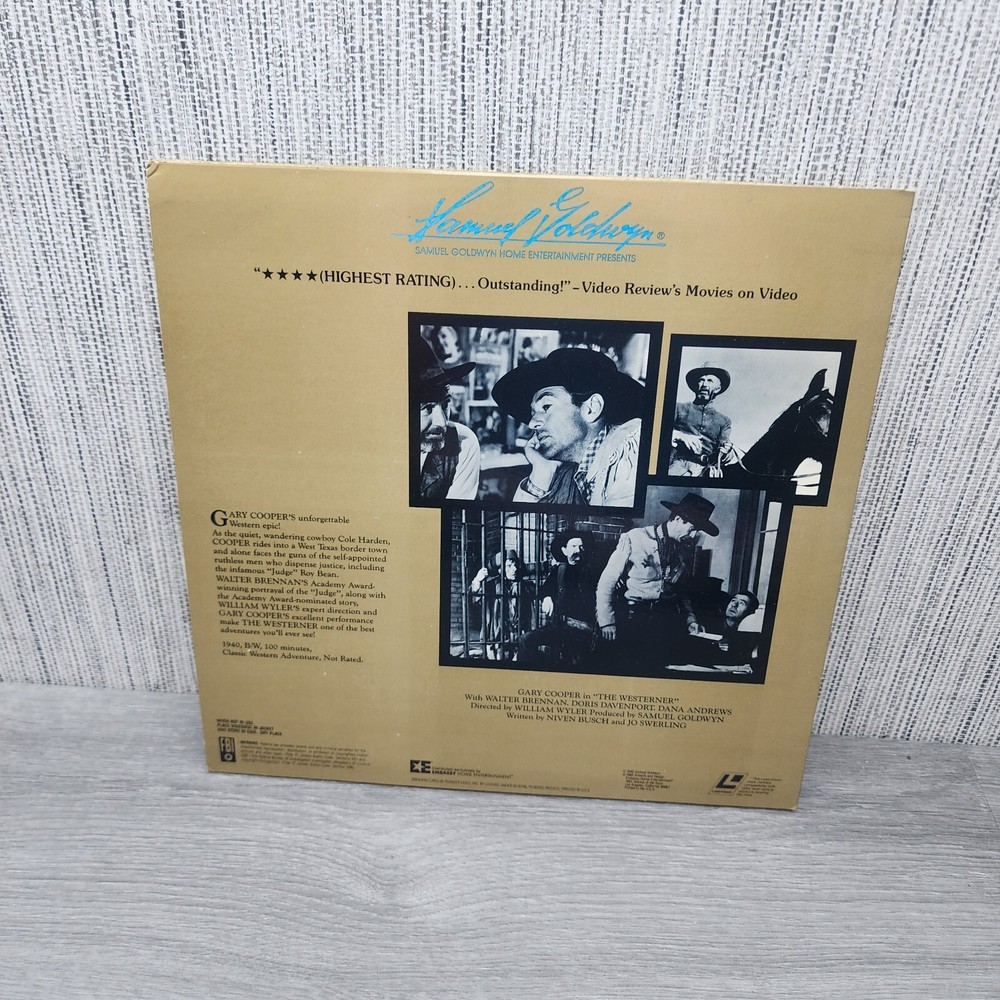 "The Westerner" Classic Collection Laserdisc LD - Gary Cooper
