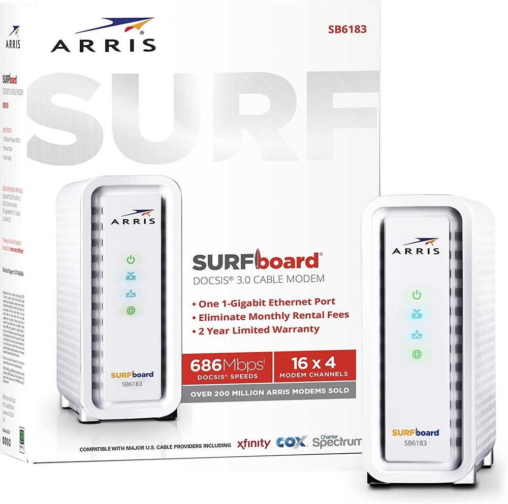 ARRIS® SURFboard® SB6183 Cable Modem, White