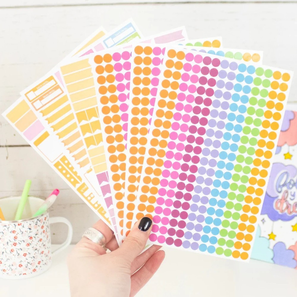 bloom daily planners Planner Stickers, Color Coding Pack, Bright